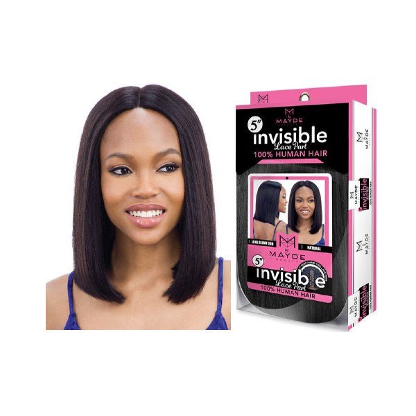 Mayde Beauty 100% Human Hair Wig – Long Blunt Bob with Invisible Lace Part | Natural Color | One Size - Beauty Exchange Beauty Supply
