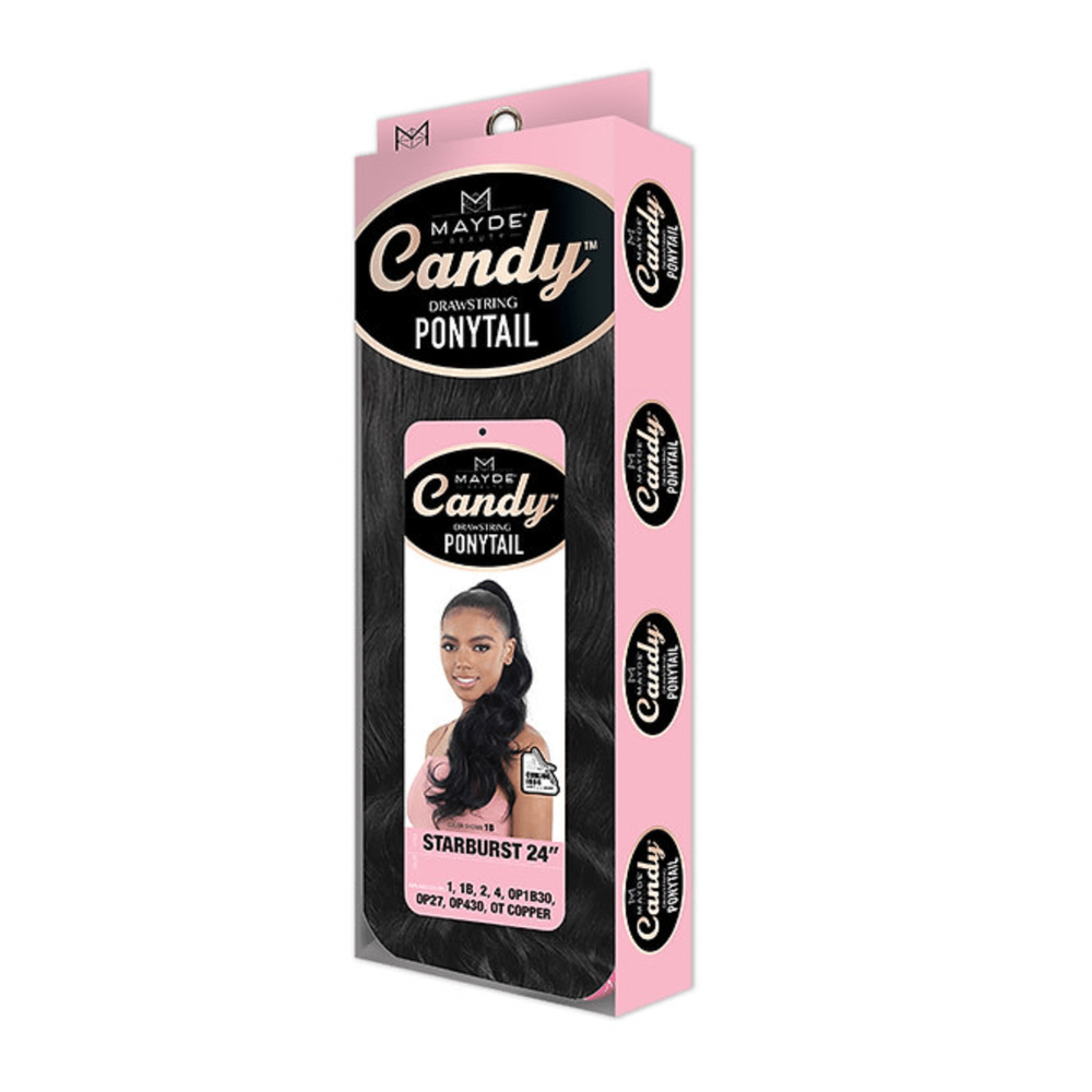 Mayde Beauty Candy Drawstring Ponytail – Starburst 14” | Soft Spiral Curls with Color Pop | Instant Style Upgrade - Beauty Exchange Beauty Supply