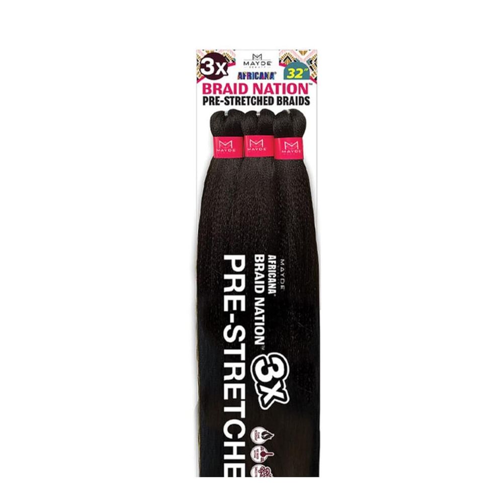 Mayde Beauty Synthetic Braiding Hair – 3X Braid Nation 32″ - Beauty Exchange Beauty Supply