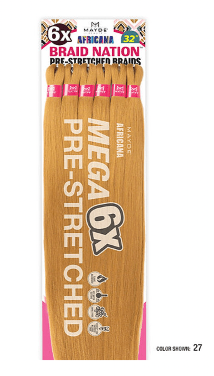 Mayde Beauty Synthetic Braiding Hair – 6X Braid Nation 32″ - Beauty Exchange Beauty Supply