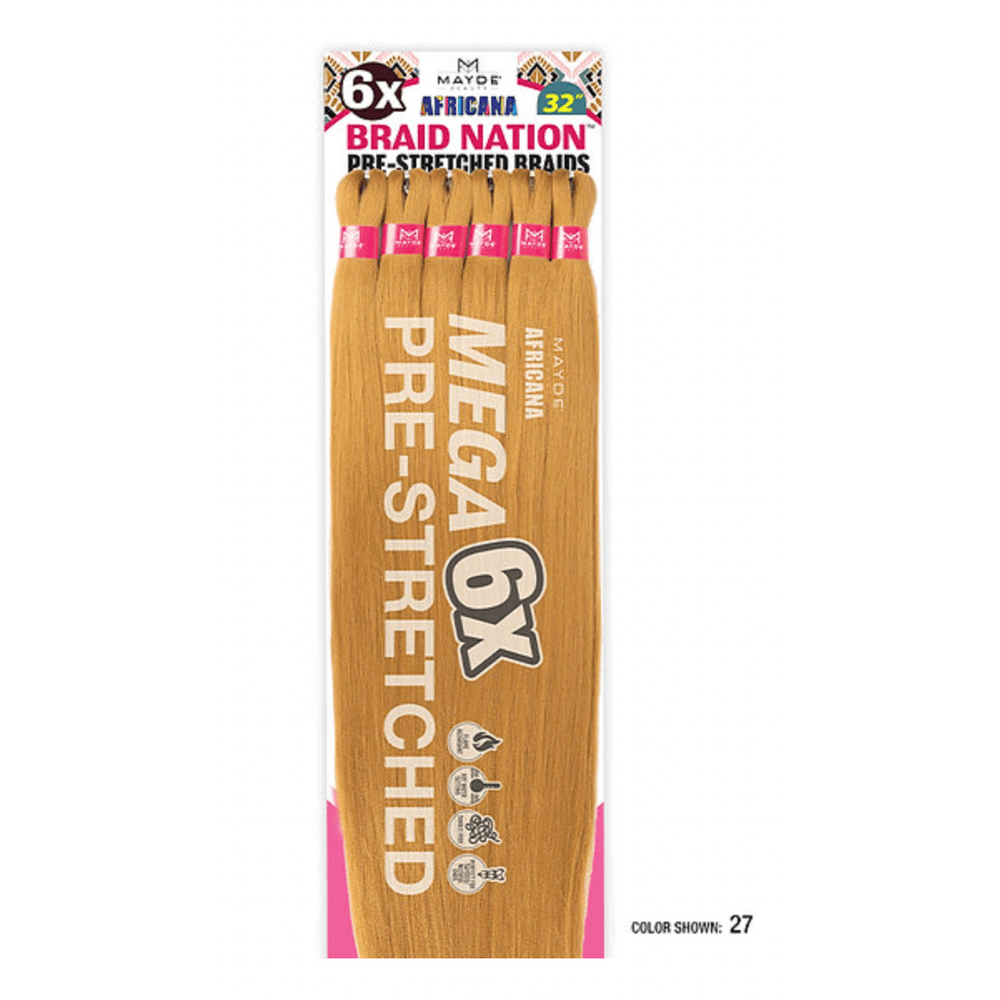Mayde Beauty Synthetic Braiding Hair – 6X Braid Nation 32″ - Beauty Exchange Beauty Supply