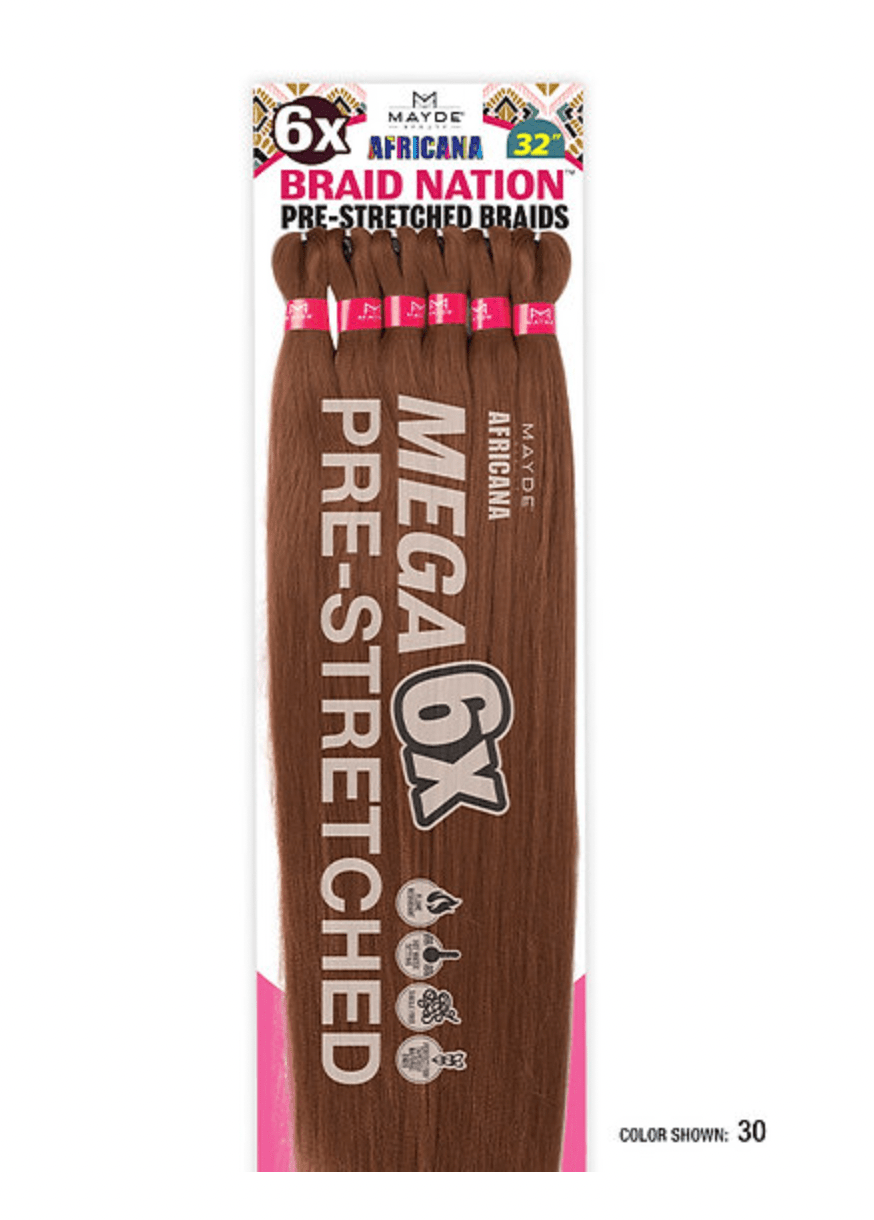 Mayde Beauty Synthetic Braiding Hair – 6X Braid Nation 32″ - Beauty Exchange Beauty Supply