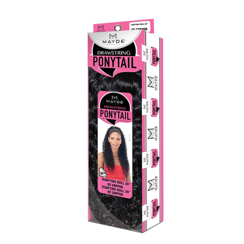 Mayde Beauty Synthetic Drawstring Ponytail – Tempting Doll 28” | Sleek, Long & Stylish | Easy Glam in Seconds - Beauty Exchange Beauty Supply