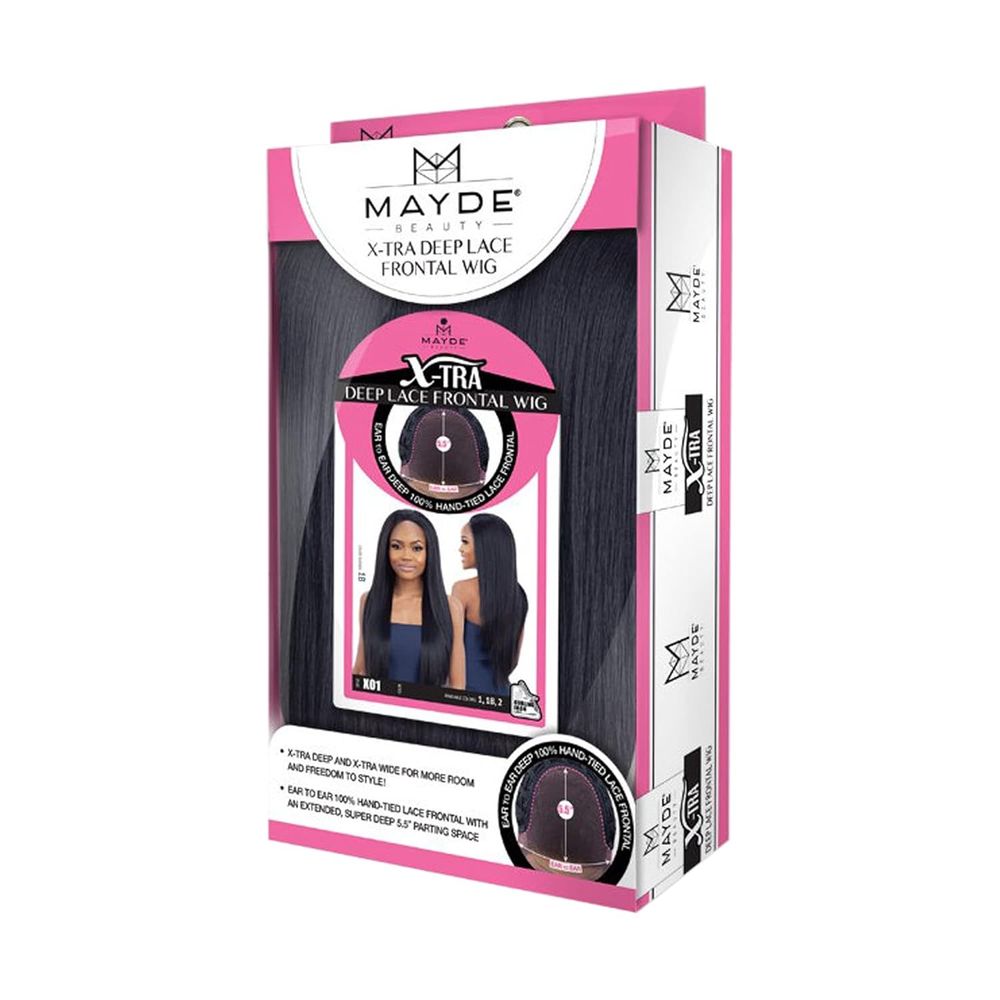 Mayde Beauty X - Tra Deep Lace Frontal Wig – X01 | Sleek Finish, 13x6 Lace, Heat Safe | Classic Shades - Beauty Exchange Beauty Supply