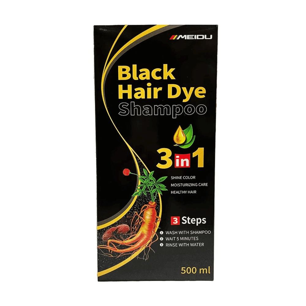Meidu Black Hair Color 3in1 Shampoo – 500ml - Beauty Exchange Beauty Supply