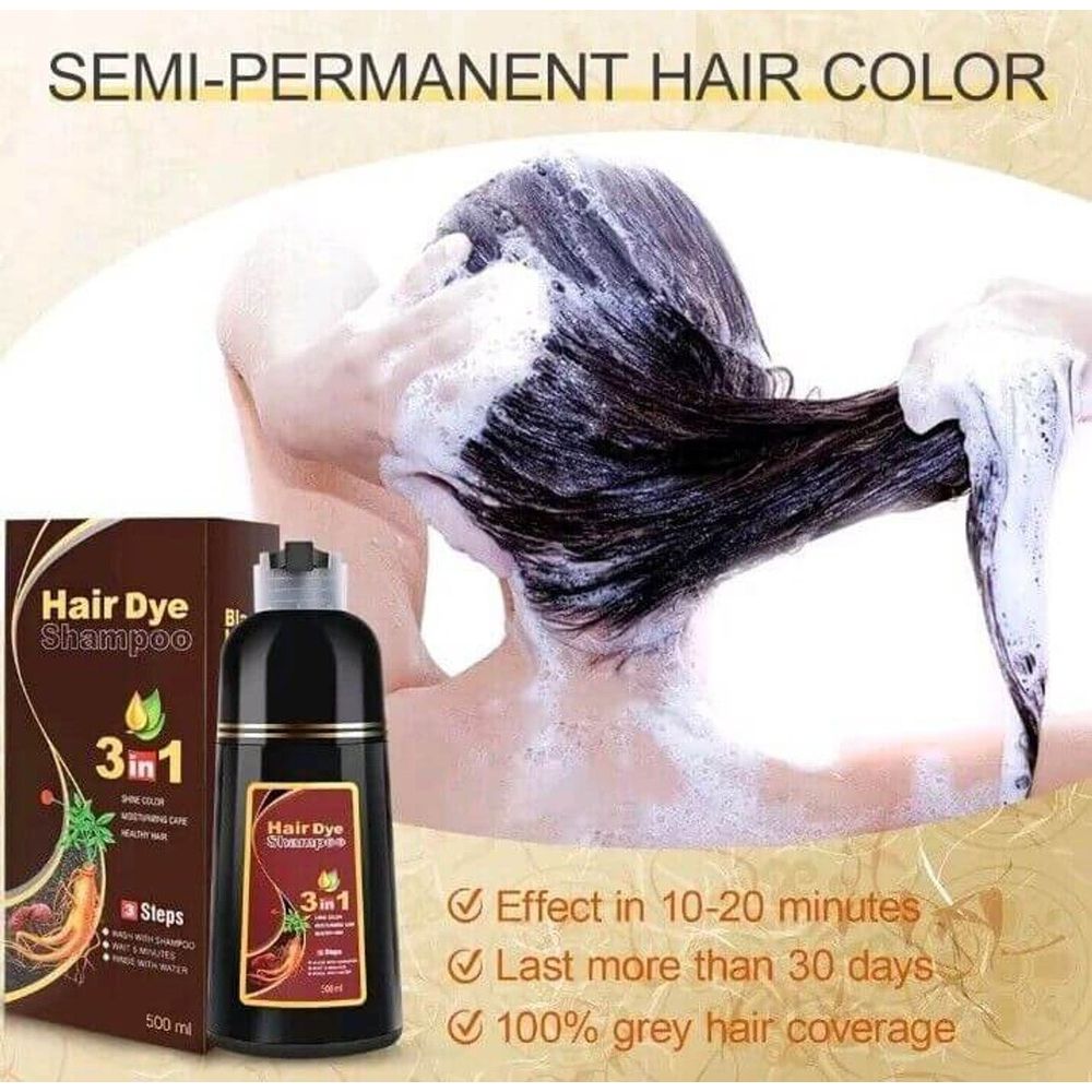 Meidu Black Hair Color 3in1 Shampoo – 500ml - Beauty Exchange Beauty Supply