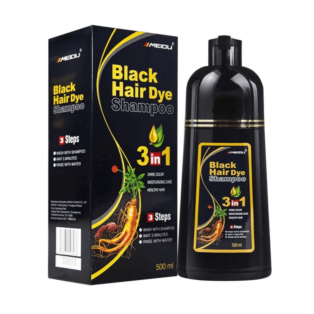 Meidu Black Hair Color 3in1 Shampoo – 500ml - Beauty Exchange Beauty Supply