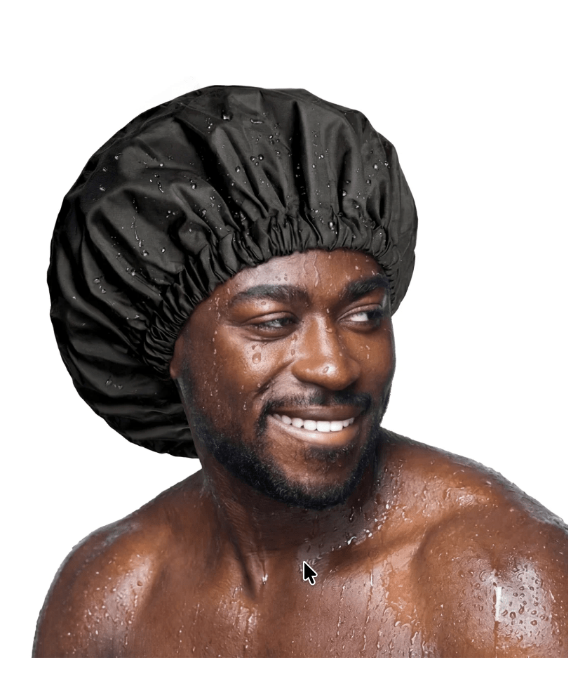 Men's Adjustable Satin Shower & Conditioning Cap – Hair Protection Cap - Beauty Exchange Beauty Supply