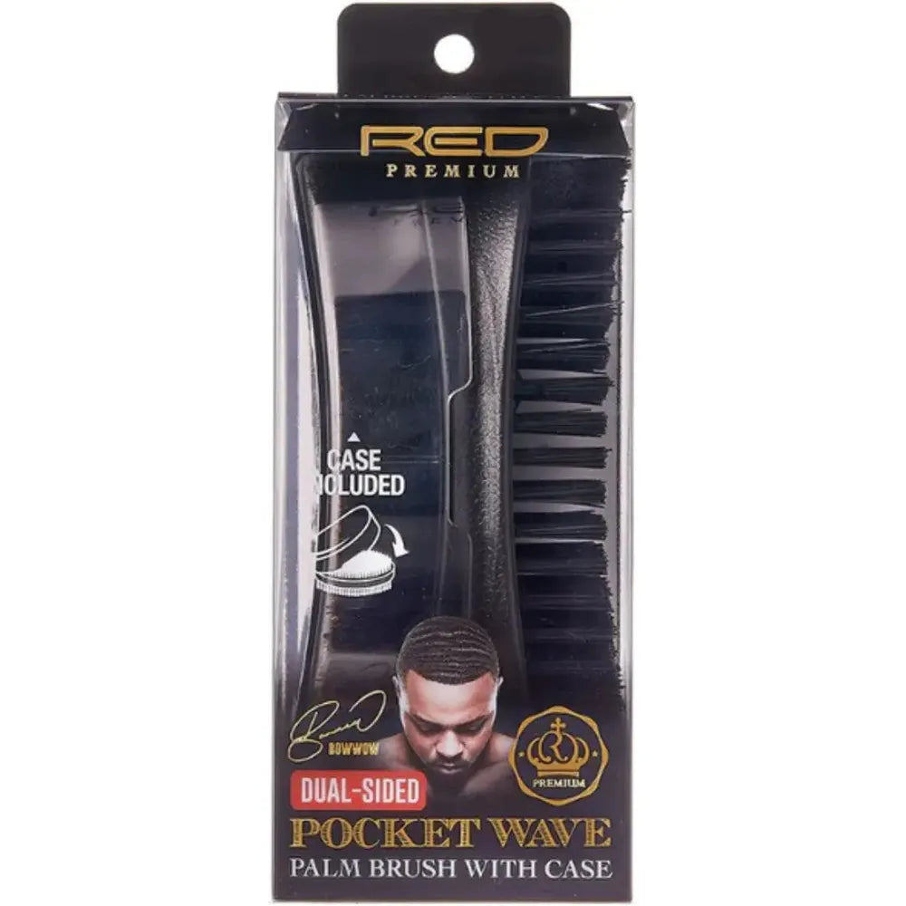 RED Dual Sided Pocket Wave Palm Brush BR34 - Medium Bristle
