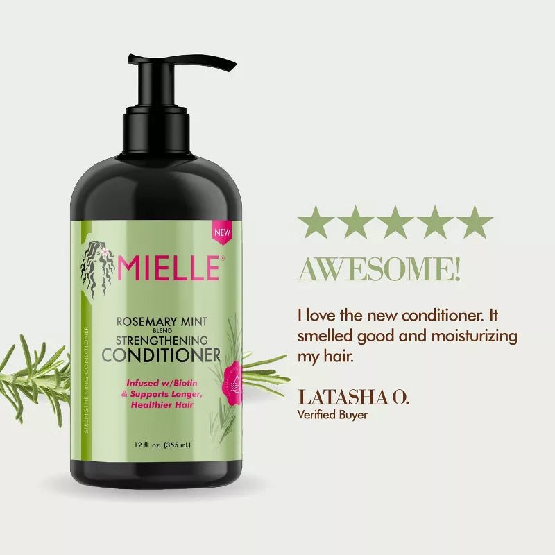 Mielle Organic - Rosemary Mint Conditioner | All Hair | Strengthening Conditioner | Moisturizing | Pump | 12oz | - Beauty Exchange Beauty Supply