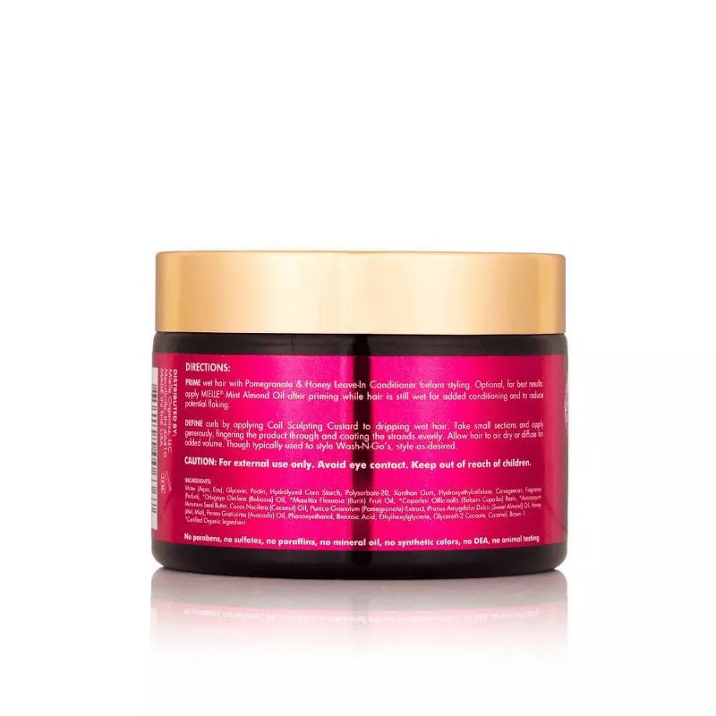 Mielle Organics - Pomegranate & Honey | Curl Sculpting Custard | Curly Hair | Type 4 Hair | 12Oz - Beauty Exchange Beauty Supply