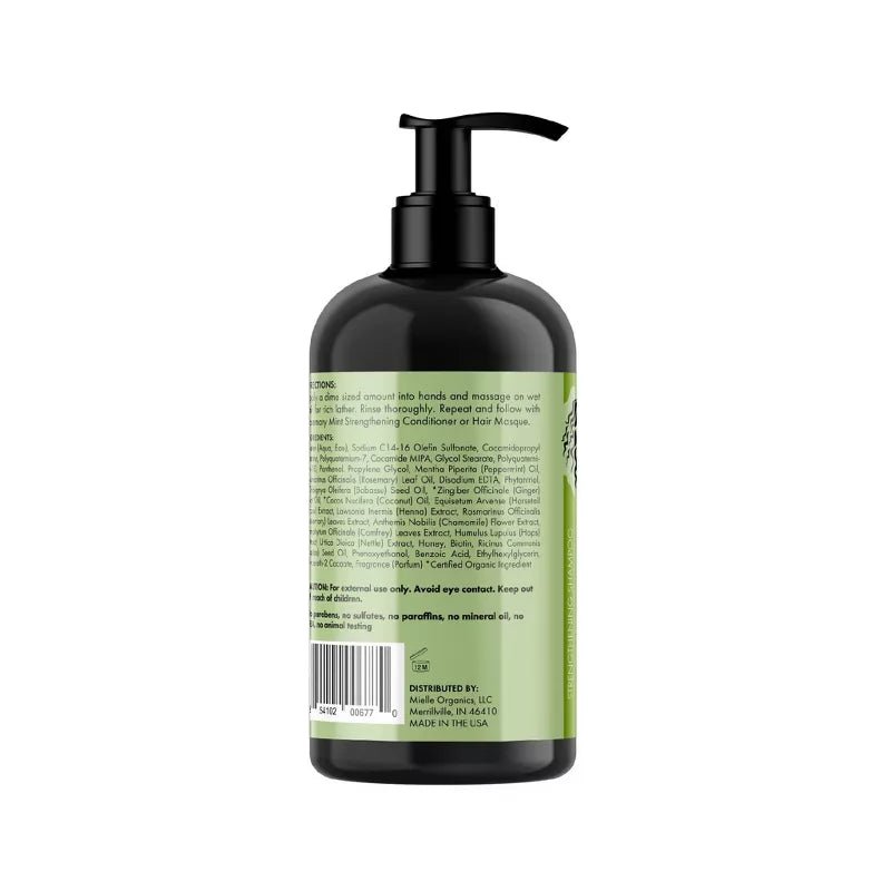 Mielle Organics - Rosemary Mint Nourishing Strengthening Daily Shampoo with Biotin | All Hair Types | 12oz - Beauty Exchange Beauty Supply