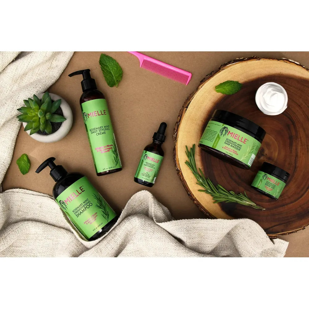 Mielle Organics - Rosemary Mint Nourishing Strengthening Daily Shampoo with Biotin | All Hair Types | 12oz - Beauty Exchange Beauty Supply