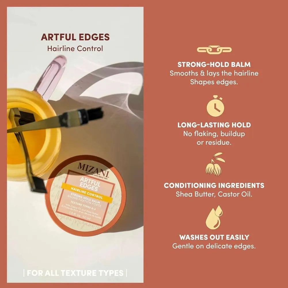 Mizani Artful Edges Hairline Control | Strong Hold Balm | 1.6 fl oz - Beauty Exchange Beauty Supply