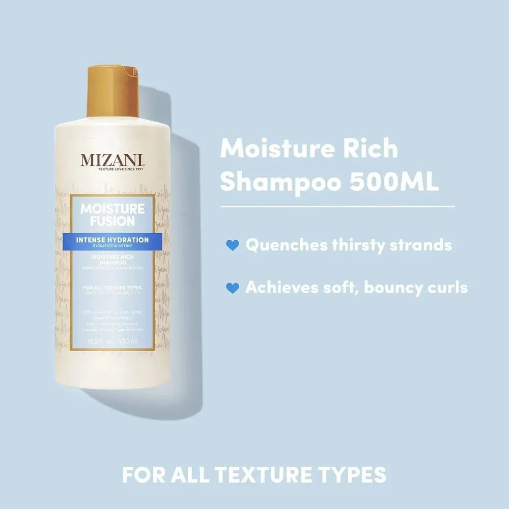 Mizani Moisture Fusion Moisture Rich Shampoo | Hydrating Shampoo for Curly Hair | 16.9oz - Beauty Exchange Beauty Supply