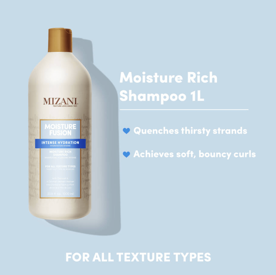 Mizani Moisture Fusion Shampoo – 33.8oz - Beauty Exchange Beauty Supply