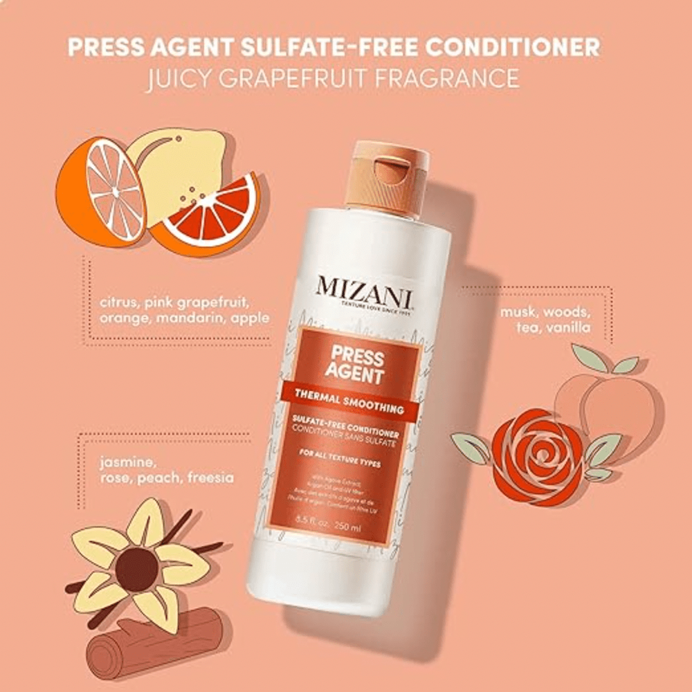 MIZANI Press Agent Sulfate - Free Conditioner – 33.8 oz | Detangles, Protects, & Seals Hair for Heat Styling - Beauty Exchange Beauty Supply