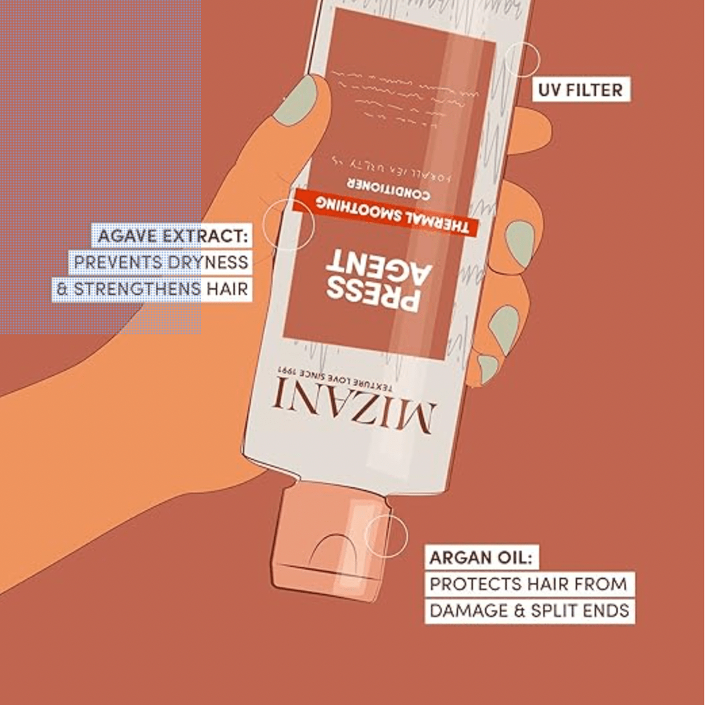 MIZANI Press Agent Sulfate - Free Conditioner – 33.8 oz | Detangles, Protects, & Seals Hair for Heat Styling - Beauty Exchange Beauty Supply