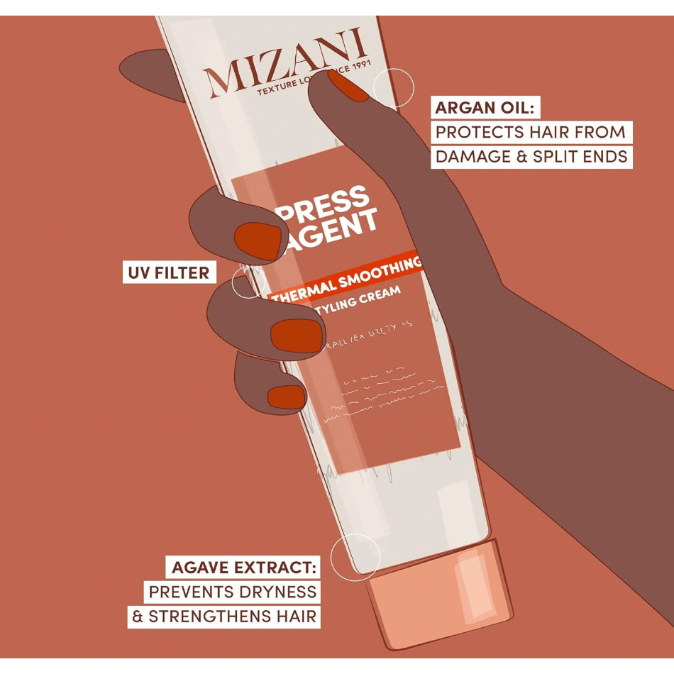 Mizani Press Agent Thermal Smoothing Raincoat Styling Cream – 5oz | Frizz Control & Heat Protection for Sleek Styles - Beauty Exchange Beauty Supply