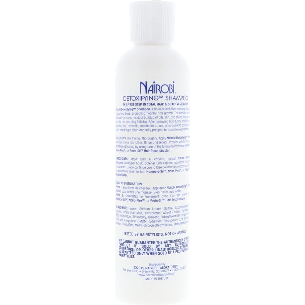 Nairobi Detoxifying Shampoo 8 oz – Deep - Cleansing Formula for Scalp & Buildup Removal - Beauty Exchange Beauty Supply