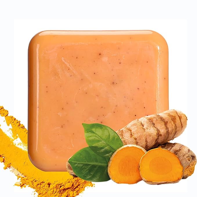 Nature Handmade Turmeric Scrub Soap – 2pcs x 70g (4.9oz Total) – Gentle Exfoliating & Brightening Bars for Face & Body - Beauty Exchange Beauty Supply