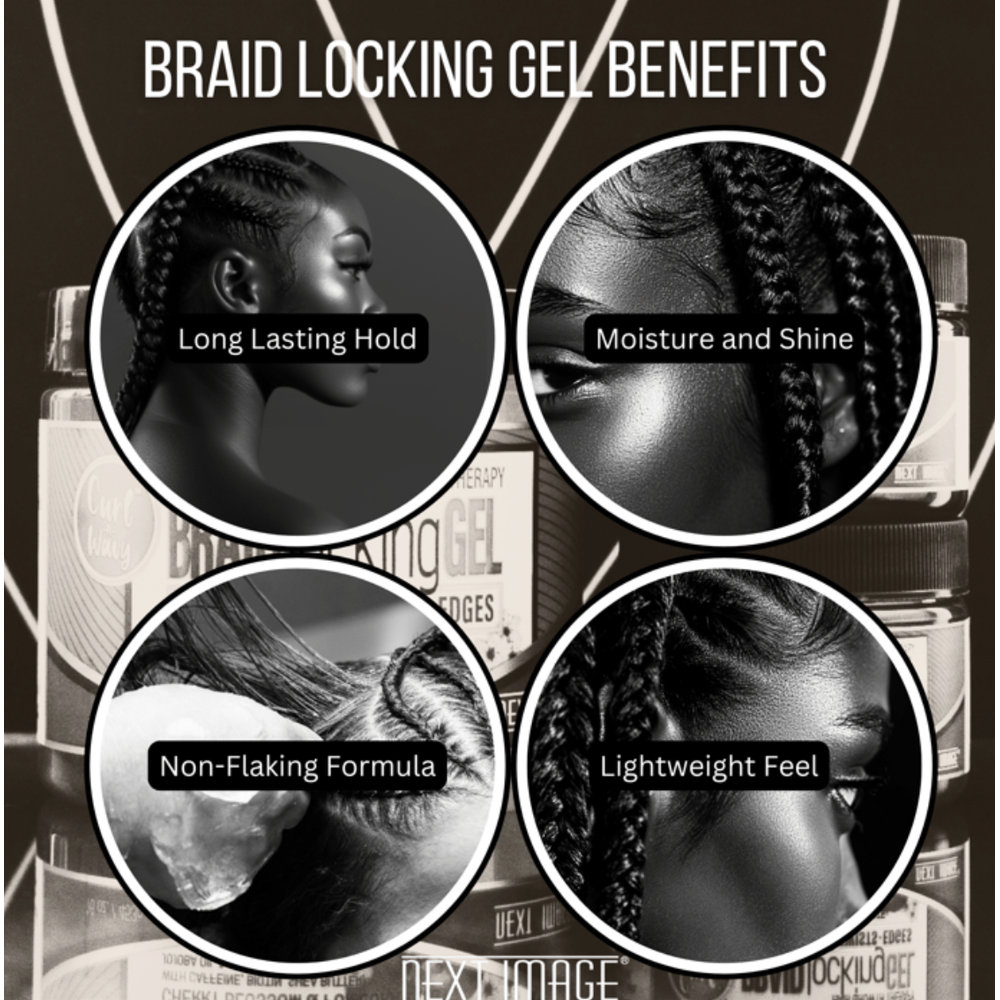 Next Image Braid Locking Gel – Cherry Blossom & Pomegranate | Black Castor & Argan – 3 oz - Beauty Exchange Beauty Supply