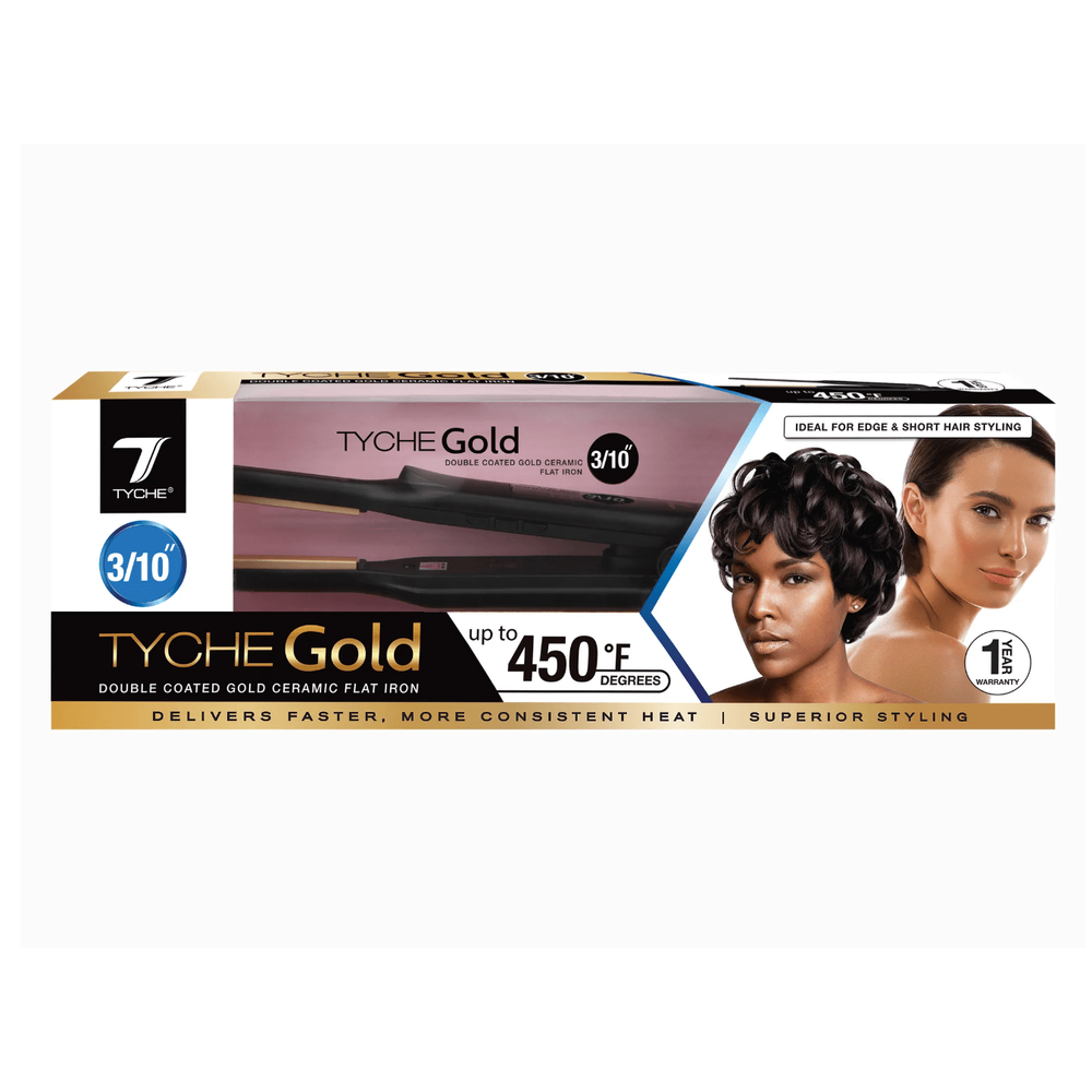 Nicka K Tyche Gold Ceramic Flat Iron – 3/10" - Beauty Exchange Beauty Supply