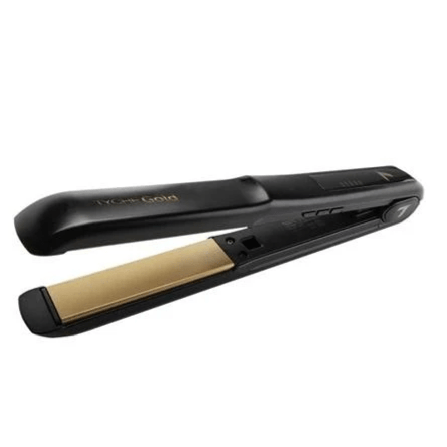 Nicka K Tyche Gold Ceramic Flat Iron – Double Coated Plates - Beauty Exchange Beauty Supply