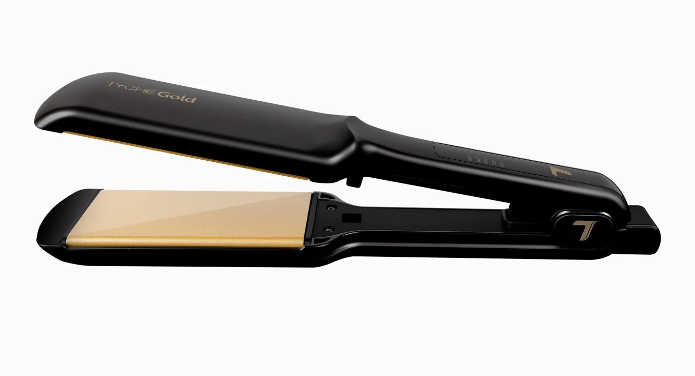 Nicka K Tyche Gold Ceramic Flat Iron – Double Coated Plates - Beauty Exchange Beauty Supply