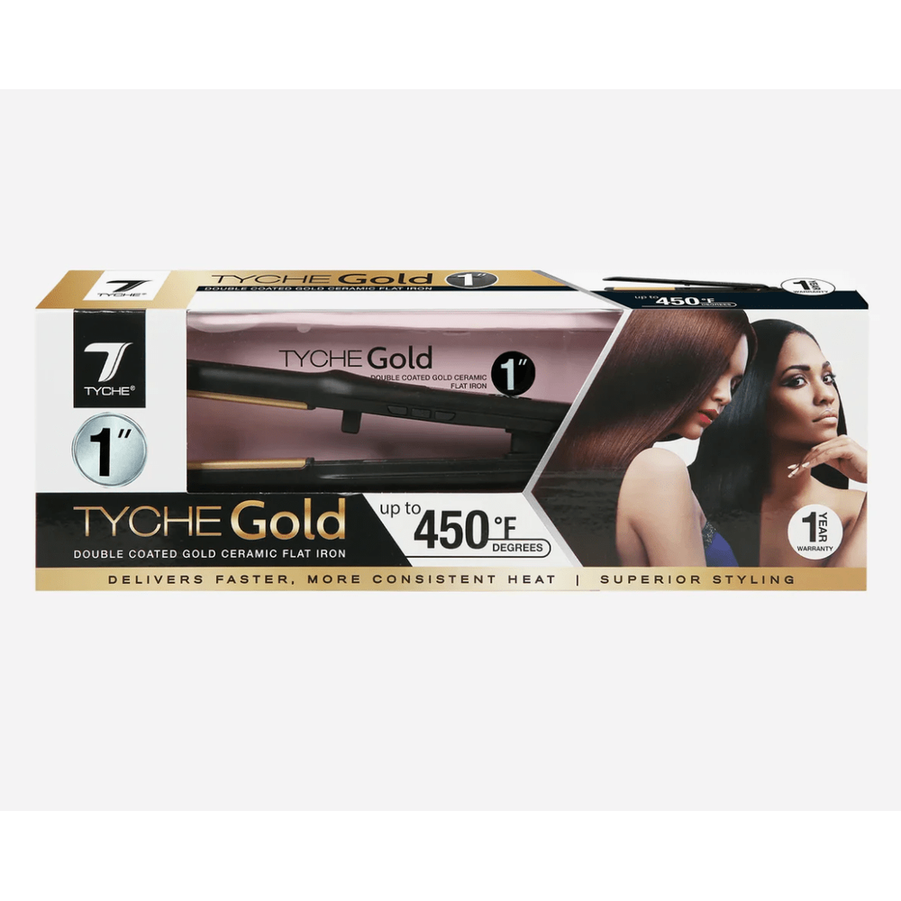 Nicka K Tyche Gold Ceramic Flat Iron – Double Coated Plates - Beauty Exchange Beauty Supply