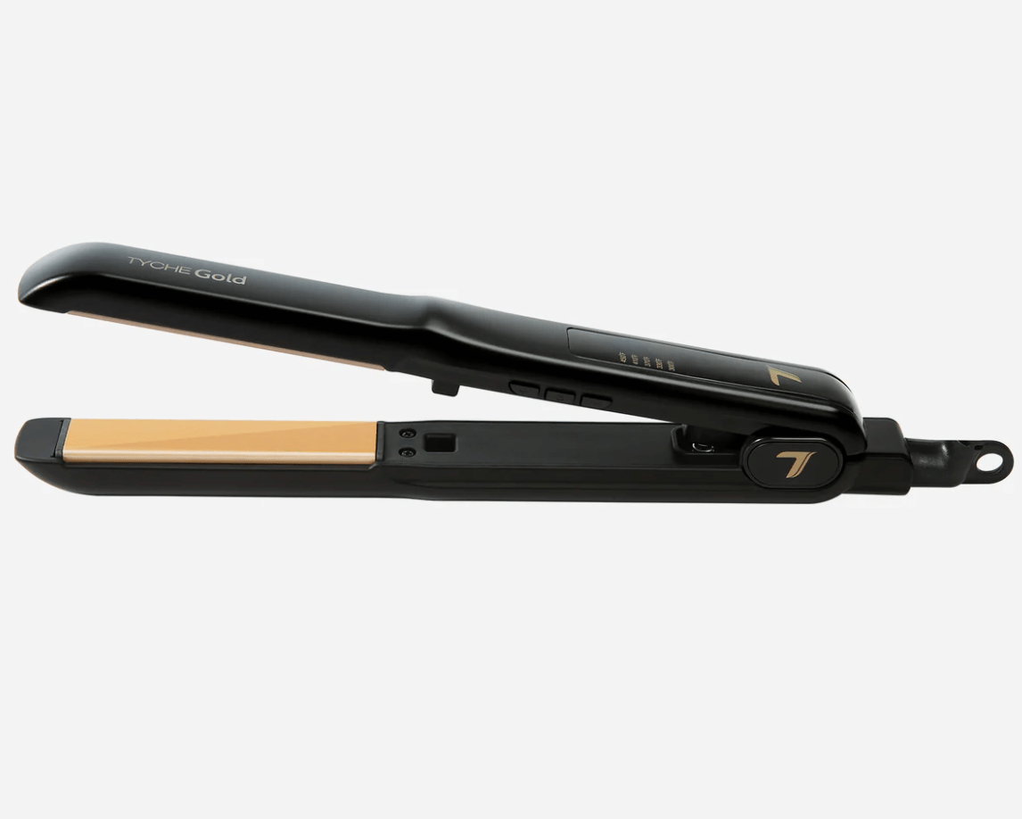 Nicka K Tyche Gold Ceramic Flat Iron – Double Coated Plates - Beauty Exchange Beauty Supply