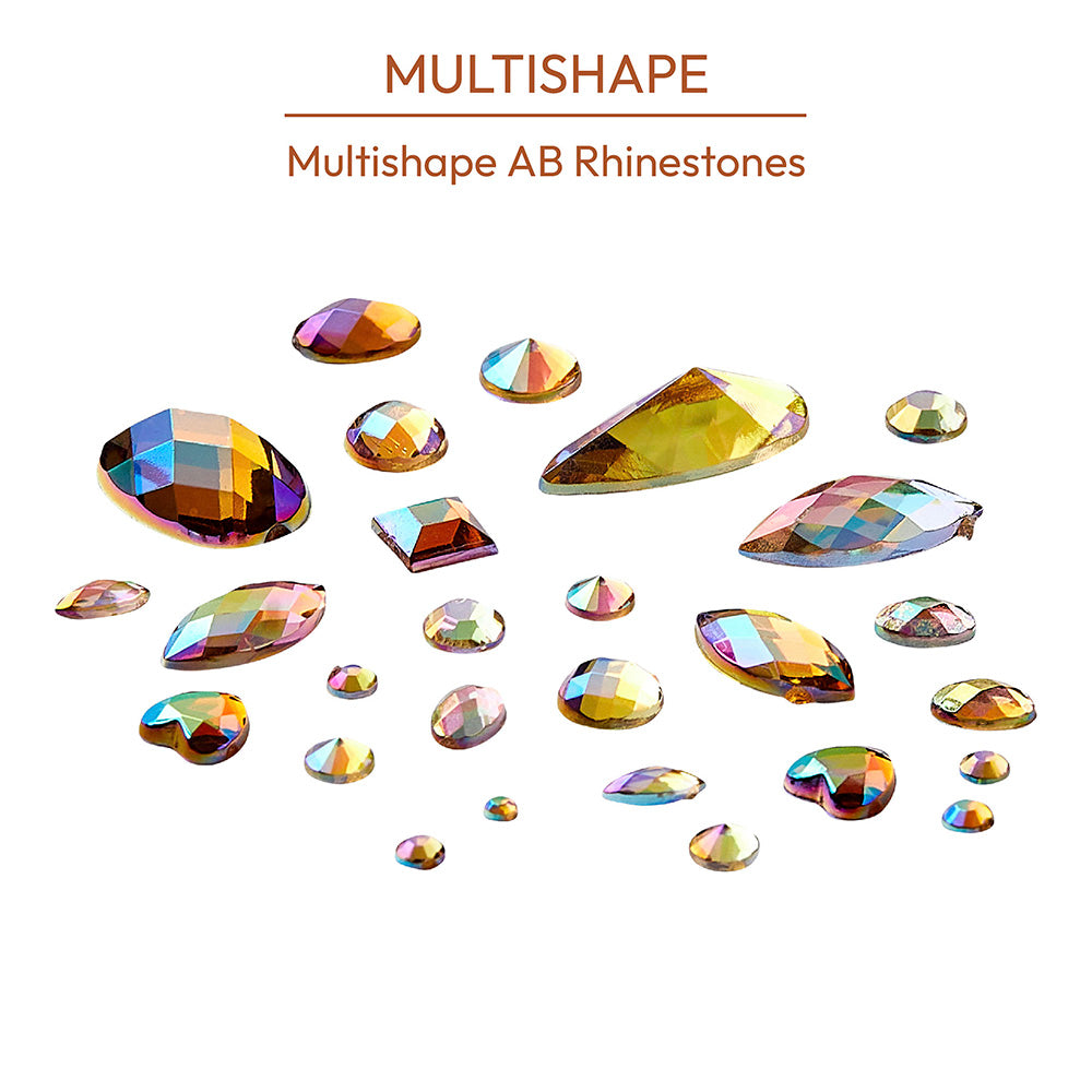 Gold Finger Multishape AB Rhinestones – 6 New Glue-On Styles