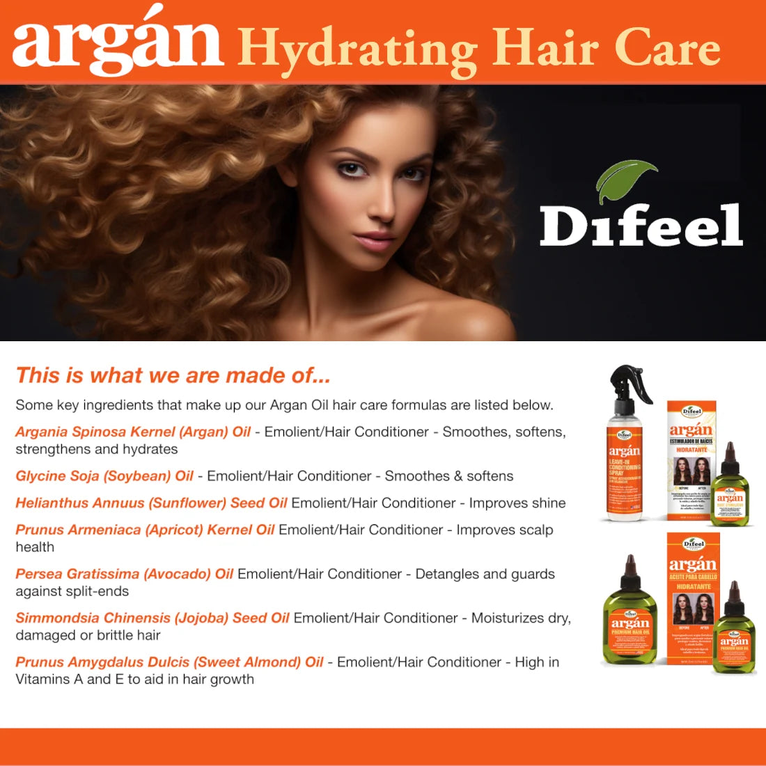Difeel Argan Hydrating Shampoo & Conditioner – 33.8 oz
