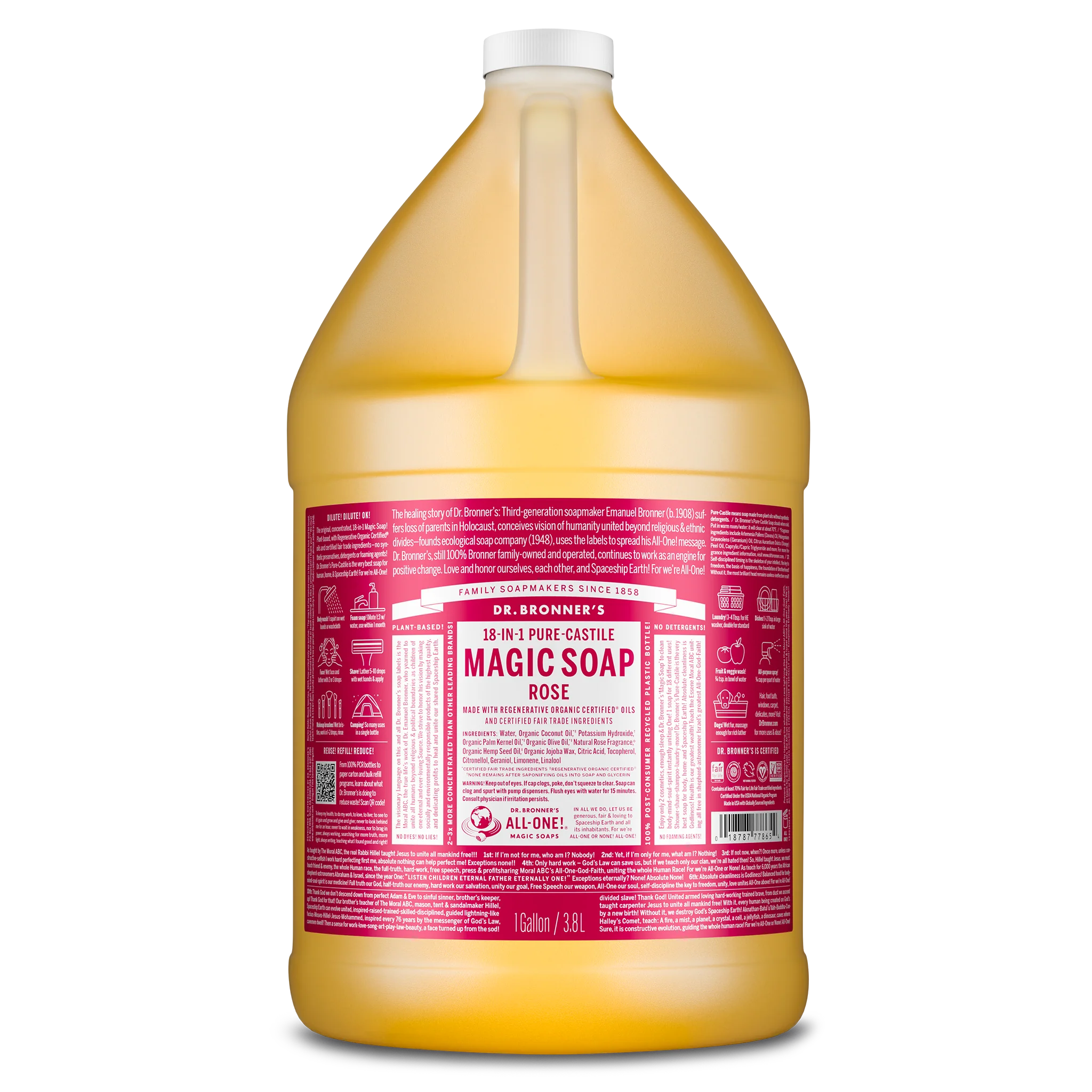 Dr. Bronner’s Pure-Castile Liquid Soap – 1 Gallon
