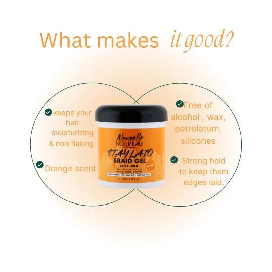 Nouvelle Nouveau “Stay Laid” Braid Gel – 16oz | Extra Hold for Braids, Twists & Locs - Beauty Exchange Beauty Supply