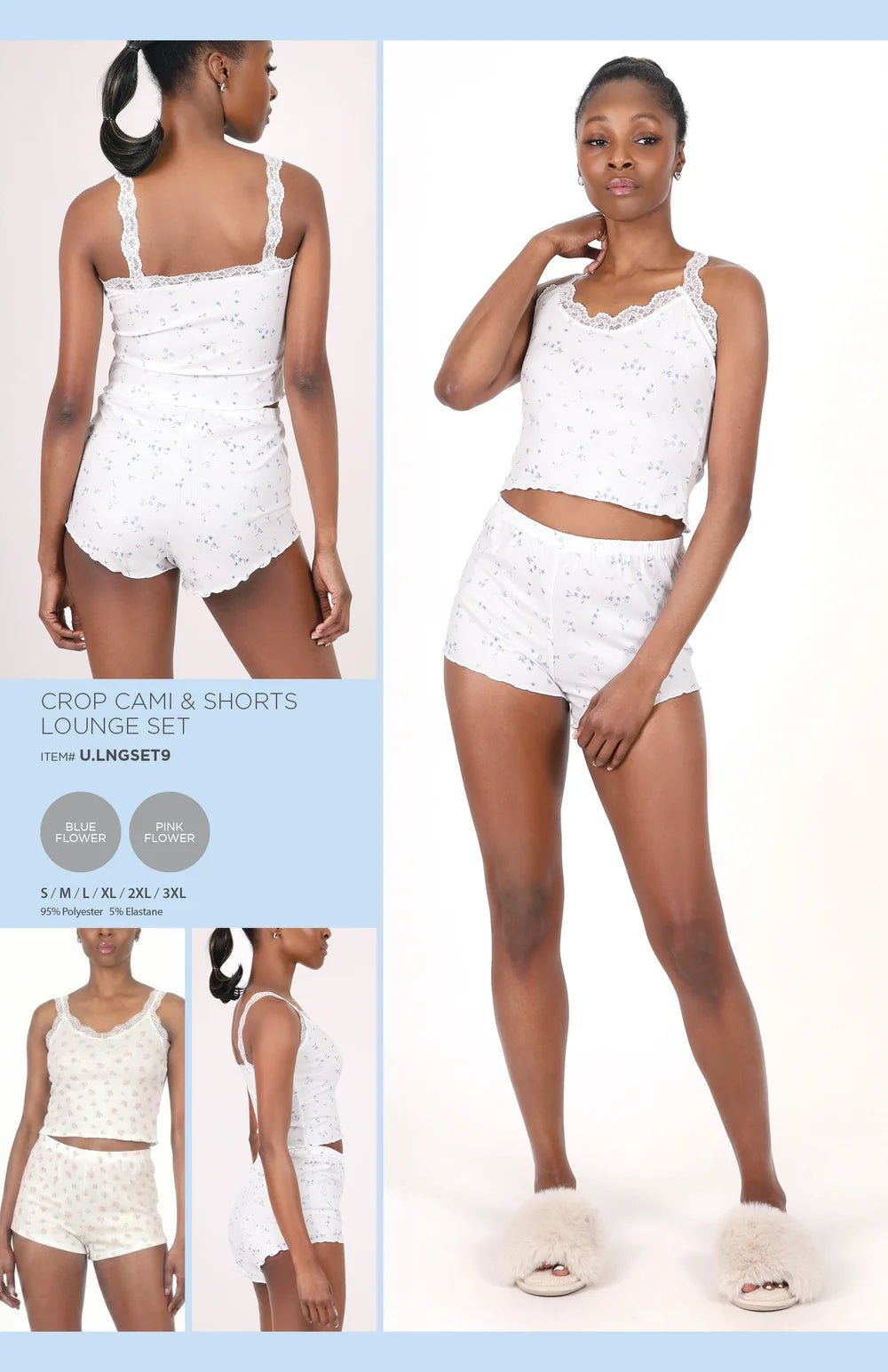 NUEE New York Crop Cami & Shorts Lounge Set – 2 Piece Set - Beauty Exchange Beauty Supply