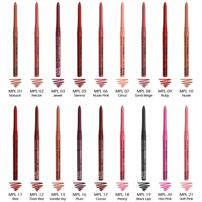 NYX Retractable Lip Liner – 19 Shades - Beauty Exchange Beauty Supply