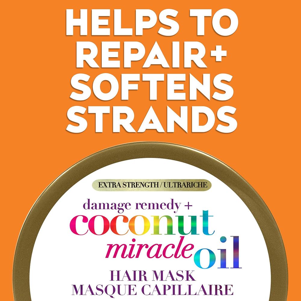 OGX Extra Strength Damage Remedy + Coconut Miracle Oil Hair Mask, Extra Hydrating & Softening Anti - Frizz Treatment to Help Repair Hair, Paraben - Free, Sulfated - Surfactants Free, 6 oz - Beauty Exchange Beauty Supply