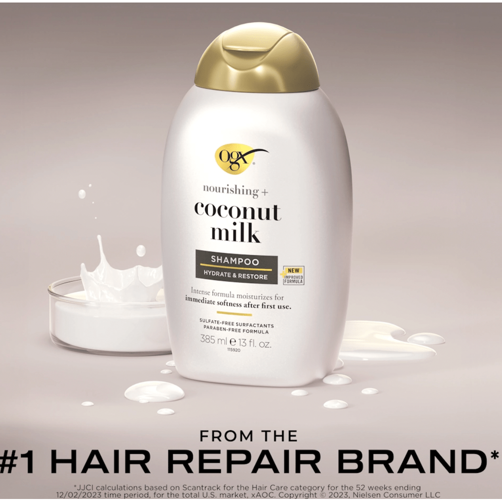 OGX Nourishing + Coconut Milk Shampoo – 13 oz - Beauty Exchange Beauty Supply