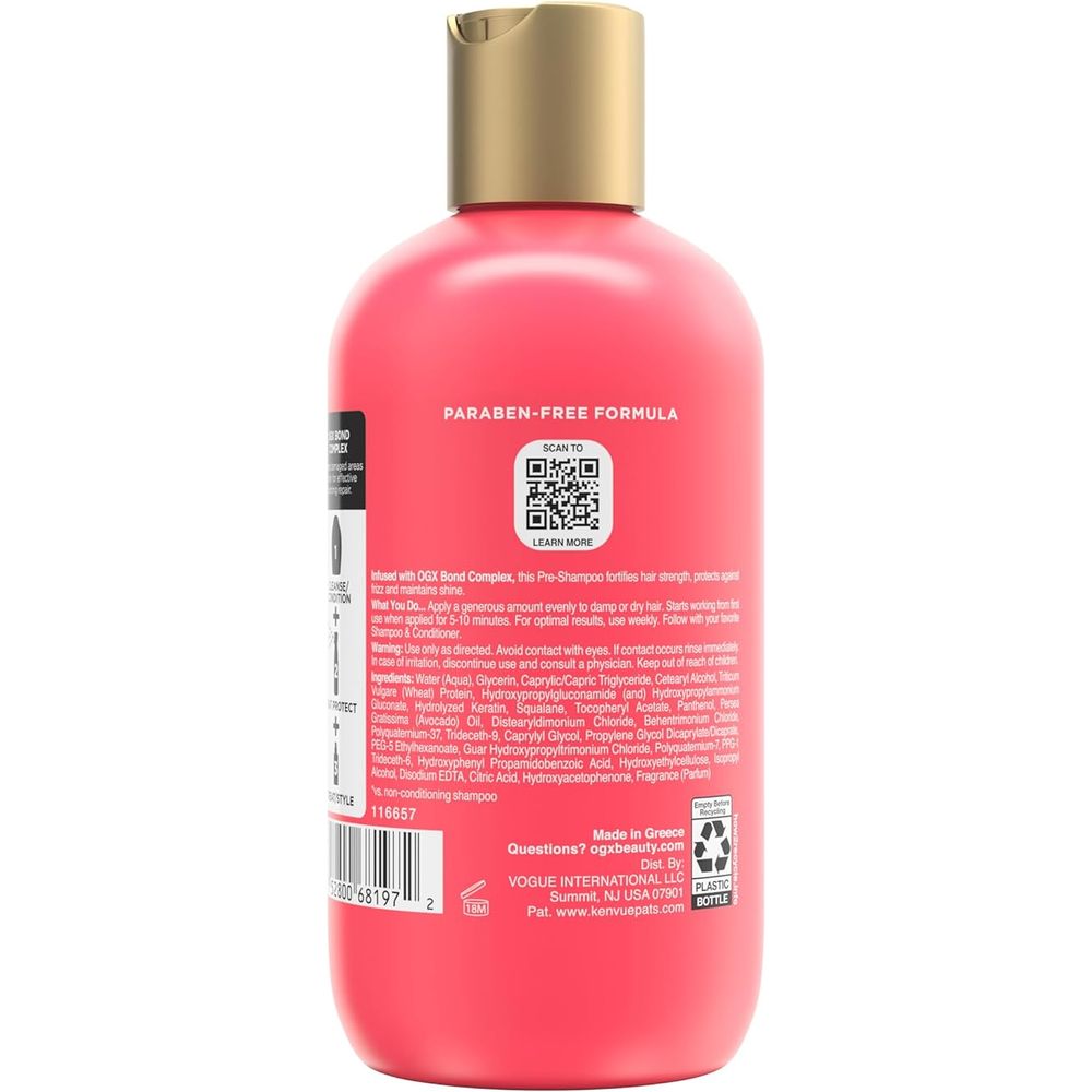 OGX Repair & Protect Bond Protein Pre - Shampoo – Strengthens & Revives Damaged Hair – 8.4 fl oz - Beauty Exchange Beauty Supply