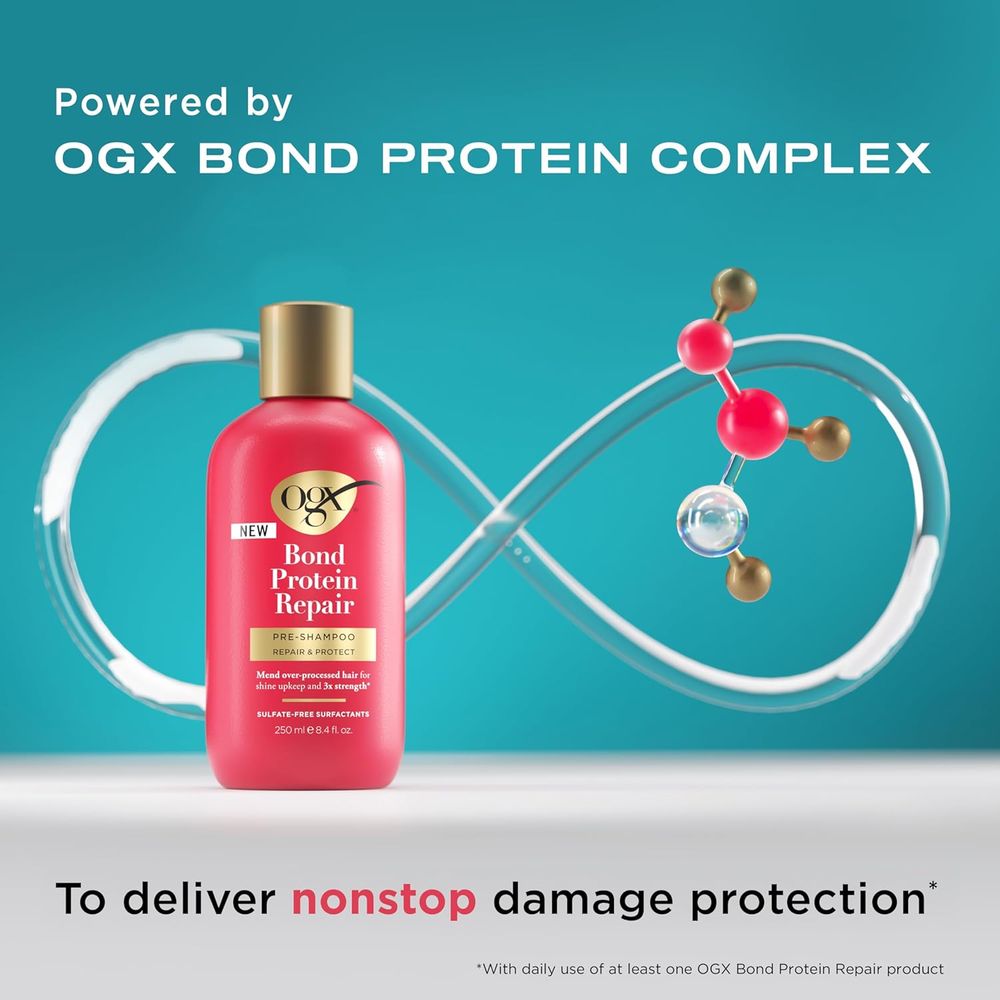 OGX Repair & Protect Bond Protein Pre - Shampoo – Strengthens & Revives Damaged Hair – 8.4 fl oz - Beauty Exchange Beauty Supply