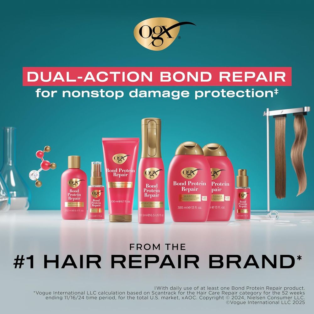 OGX Repair & Protect Bond Protein Pre - Shampoo – Strengthens & Revives Damaged Hair – 8.4 fl oz - Beauty Exchange Beauty Supply