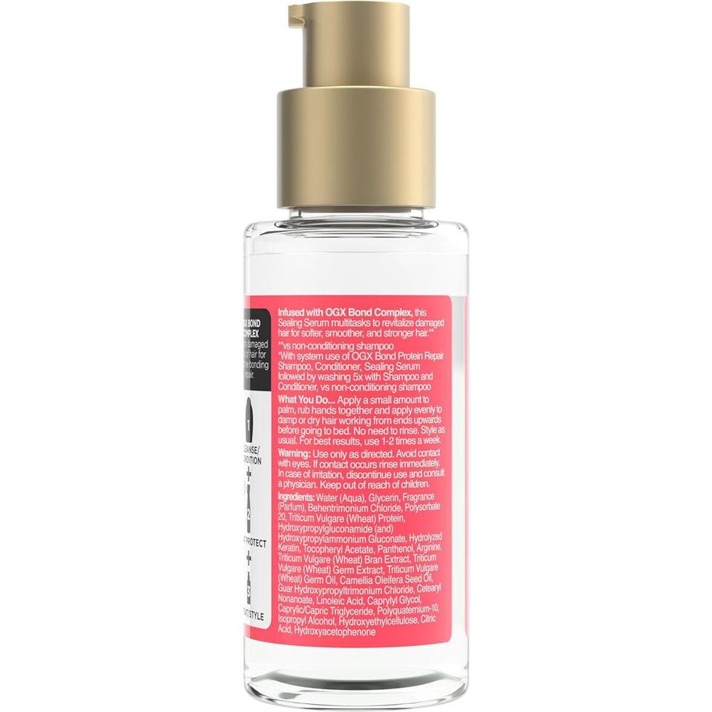 OGX Repair & Protect Bond Protein Sealing Hair Serum – Smooths, Strengthens & Revitalizes Damaged Hair – 1.7 fl oz - Beauty Exchange Beauty Supply