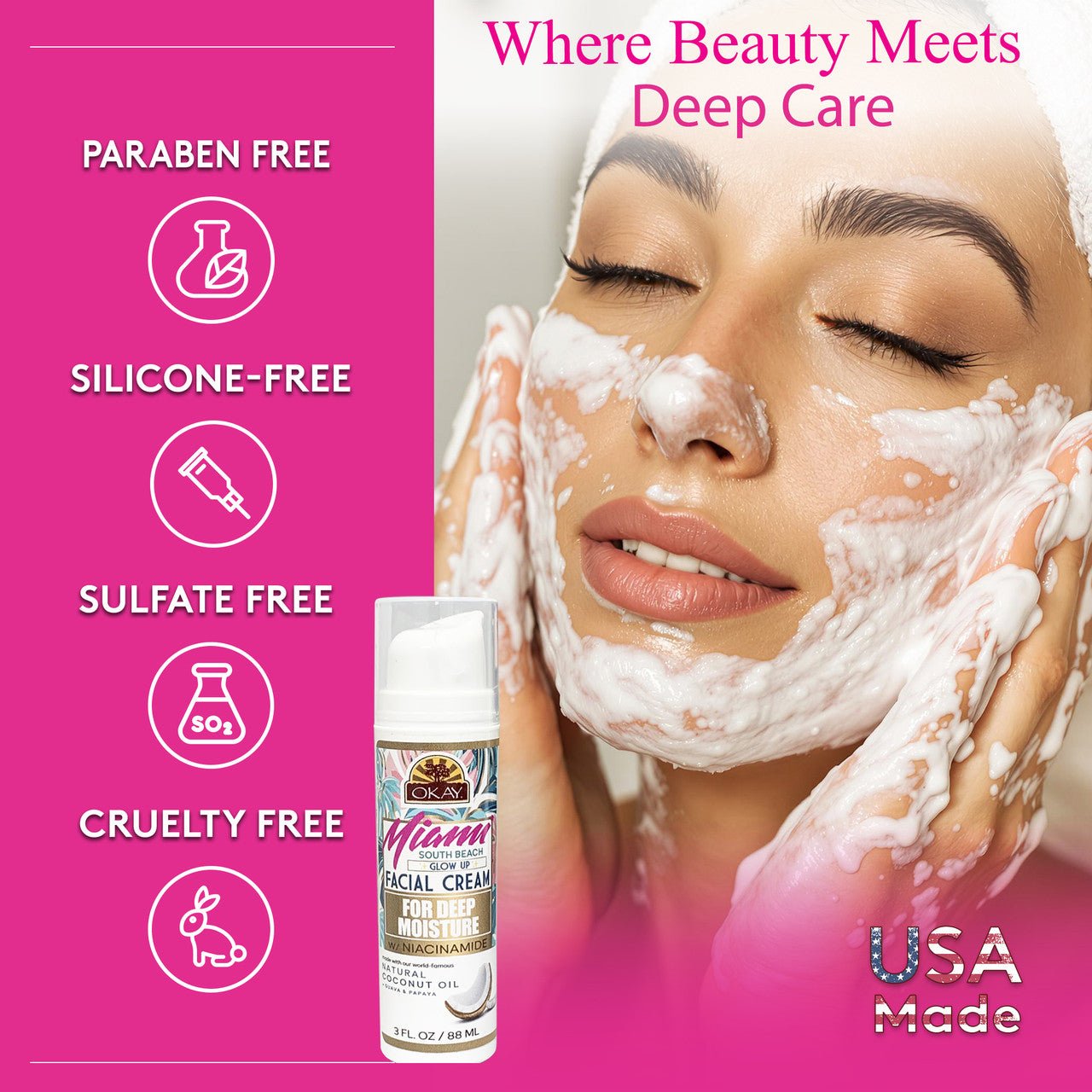 OKAY Miami South Beach Deep Moisture Facial Cream - 2 oz - Beauty Exchange Beauty Supply