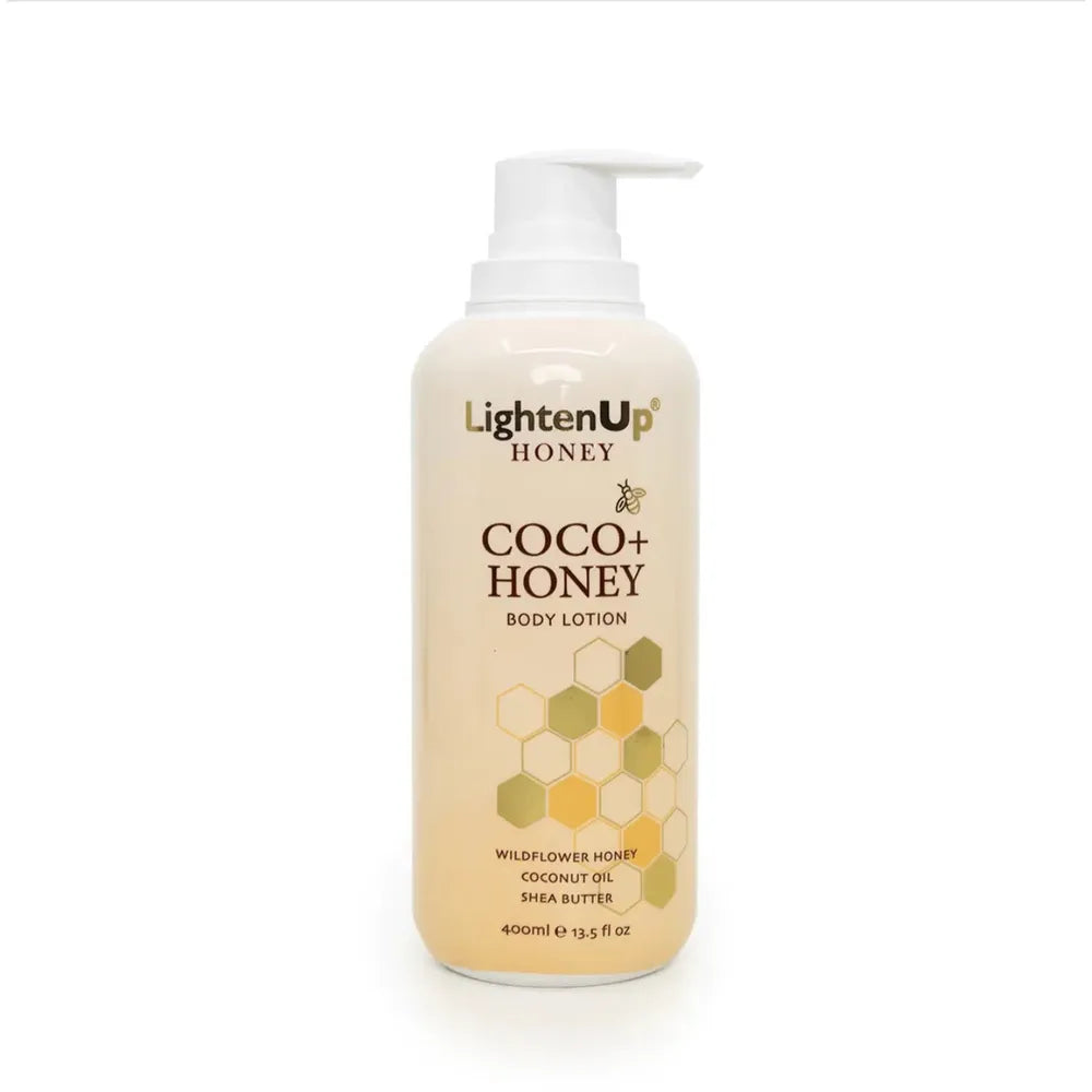 Omic LightenUp Honey Coco+ Honey Body Lotion (with Airless Pump) – 400 ml - Beauty Exchange Beauty Supply