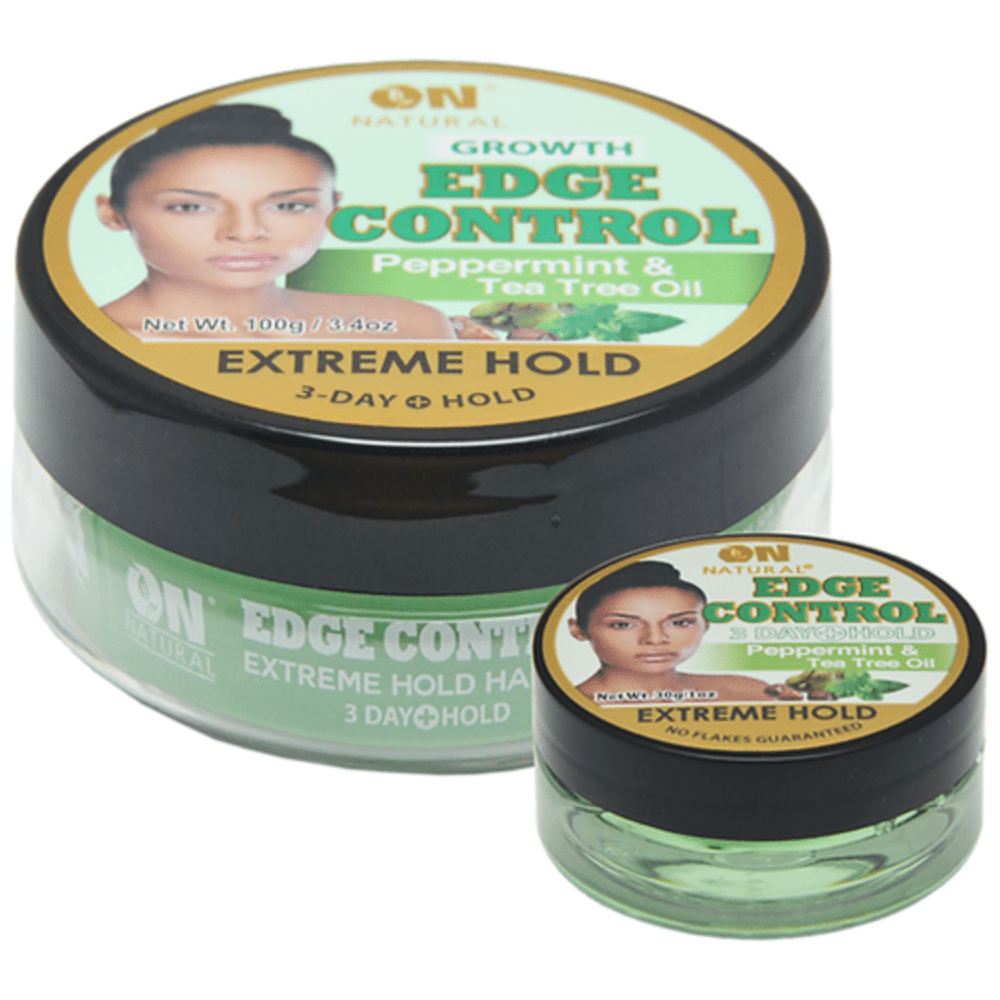 On Natural Edge Control Extreme Hold – Charcoal & Honey | Mango Butter & Pomegranate | Cherry Blossom & Jojoba Oil | Peppermint & Tea Tree – 3.4 oz - Beauty Exchange Beauty Supply
