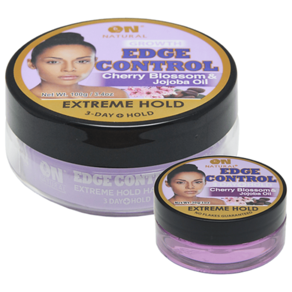 On Natural Edge Control Extreme Hold – Charcoal & Honey | Mango Butter & Pomegranate | Cherry Blossom & Jojoba Oil | Peppermint & Tea Tree – 3.4 oz - Beauty Exchange Beauty Supply