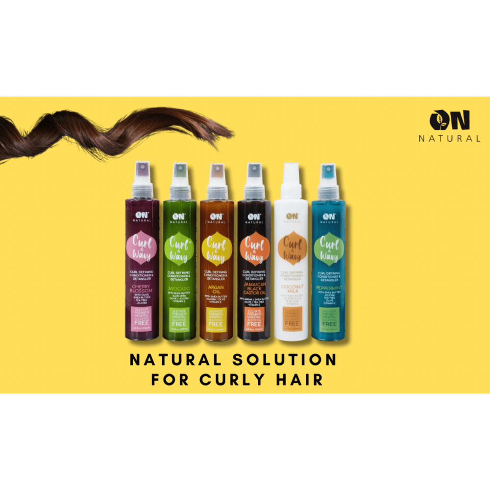 On Naturals Curl - N - Wavy Curl Defining Conditioner & Detangler โ Cherry Blossom, Jamaican Black Castor Oil, Peppermint, Coconut Milk โ 12 oz - Beauty Exchange Beauty Supply