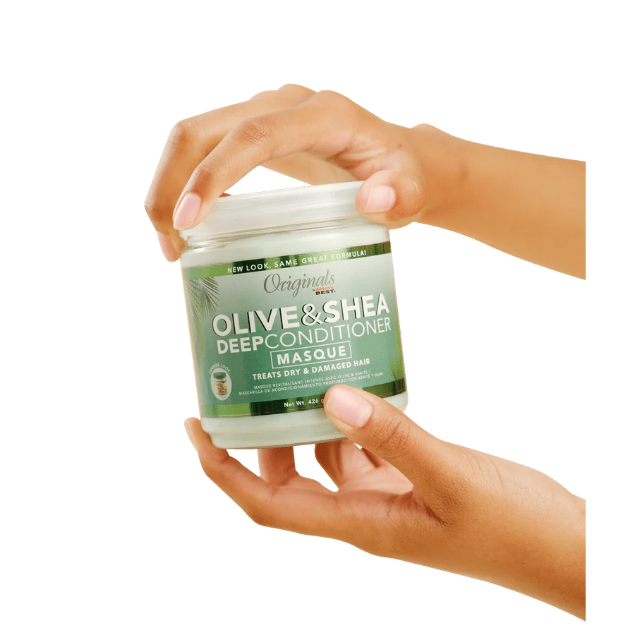 Originals by Africa's Best Olive & Shea Deep Conditioner Masque | Intensive Moisture & Repair for Dry, Damaged Hair – Restorative Treatment with Olive & Shea – 15 oz - Beauty Exchange Beauty Supply
