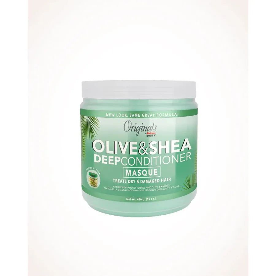 Originals by Africa's Best Olive & Shea Deep Conditioner Masque | Intensive Moisture & Repair for Dry, Damaged Hair – Restorative Treatment with Olive & Shea – 15 oz - Beauty Exchange Beauty Supply